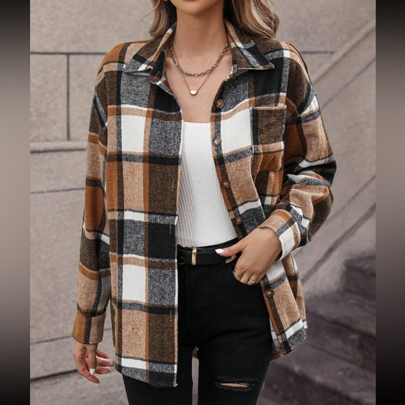 Boho Buffalo plaid coat jacket - Picture 4 of 6